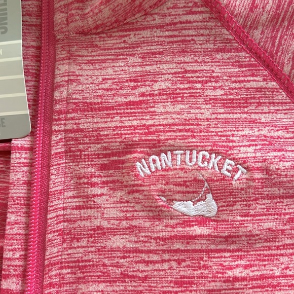 NWT Nantucket Garb Girls Pink Athletic Zip Up Jacket Logo, Size XL Age 11-12 - Picture 4 of 6